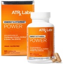 Power: Energy & Stamina - Mushroom Supplement, med Cordyceps, Grøn te, og Proprietary Extract af Alpinia Galanga, kan forbedre fokus og energi, Vegan & Gluten- Free, 60 kapsler