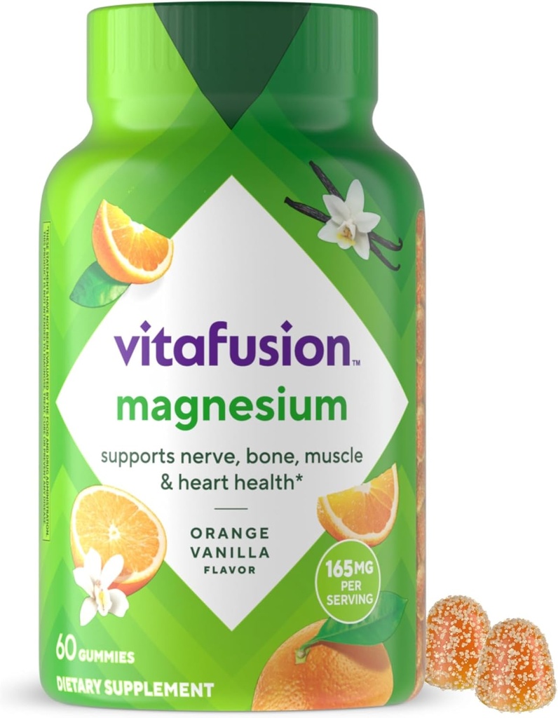 Vitafusion Magnesium Gummy Supplement, bringe ro til din vitamin rutine, Tropical Citrus Flavor, 60 Gummies