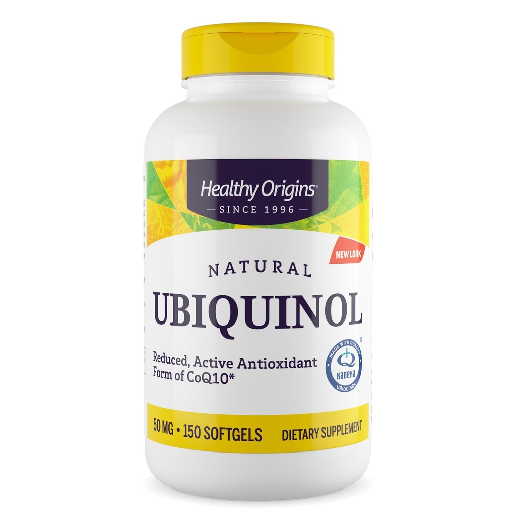 Sund oprindelse Ubiquinol (Aktiv form af CoQ10), 50 mg - Ubiquinol kosttilskud til hjerte sundhed & antioxidant Support - Gluten- Free & Non- GMO supplement - 150 Softgels