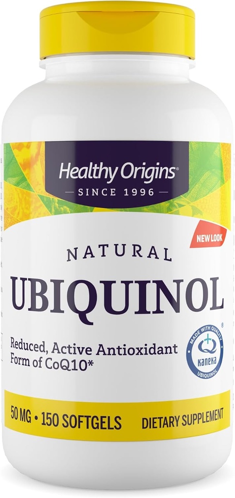 Sund oprindelse Ubiquinol (Aktiv form af CoQ10), 50 mg - Ubiquinol kosttilskud til hjerte sundhed & antioxidant Support - Gluten- Free & Non- GMO supplement - 150 Softgels