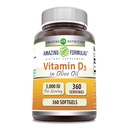 Amazing Formulas Vitamin D3 i Olivenolie 5000 IE Supplement Note 124; Softgels