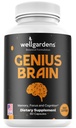 100% Pure Brain Supplements for Memory, Focus and Cognition - Daily Support for Mental Clarity med Bacopa, Magnesium, Vitaminer B6, Phosphatidylserin - Non- GMO, Gluten Free