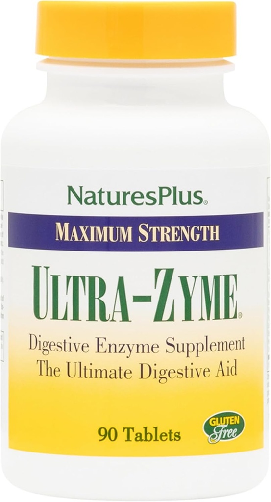 NaturePlus Ultra-Zyme - 90 tabletter - Enzyme supplement til støtte sund fordøjelse - Gluten Free - 45 Serveringer