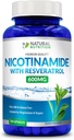 Generisk Natural Vitamin Nicotinamid med Resveratrol 600mg (vitamin B-3) 120 Veggie Kapsler Gluten Free & Non- GMO