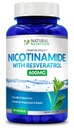 Generisk Natural Vitamin Nicotinamid med Resveratrol 600mg (vitamin B-3) 120 Veggie Kapsler Gluten Free & Non- GMO