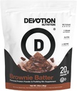 Hengivenhed Nutrition Protein Powder Brownie Batter - 20g Whey Isolate & Casein Protein Blend - Ingen tilsat sukker, lav Carb, Gluten- fri, Keto- Friendly, 1g MCT, Kosher - 2lb Pouch