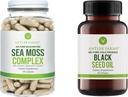 Antler Farms - 100% Pure Sea Moss Complex & Black Seed Oil Bundle, Vildlavede Irske Hav Moss & Tyrkisk Black Cumin Nigella Sativa Seed Oil