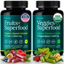 100% Økologiske frugter og grøntsager Supplement (USDA Organic - Made in USA) 180 Potent Frugter og Vegetabilske Kapsler til energi Boost & Daglige Frugt og Vegetabilske Vitaminer - Vegan, Non- GMO, Gluten- fri