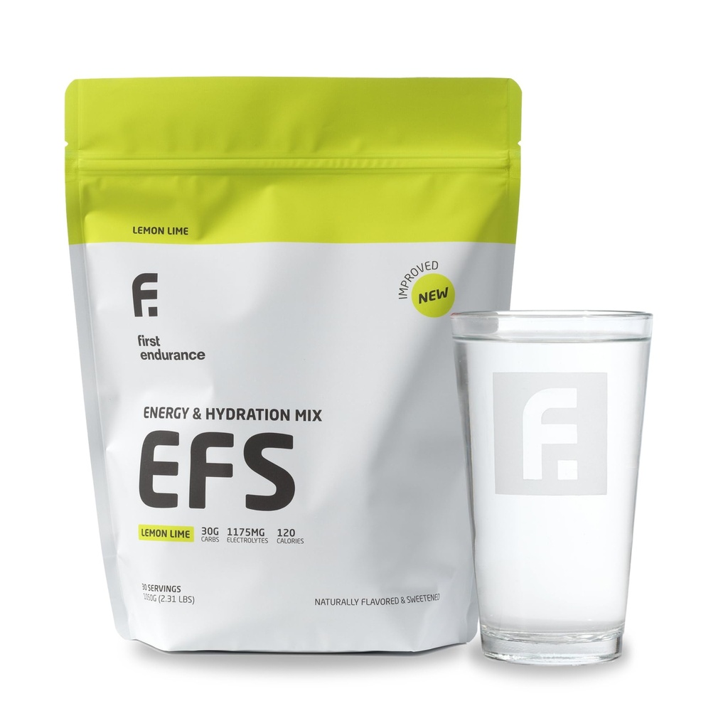 EFS Hydration & Endurance Drink Mix - Premium Kulhydrater til energi & ydeevne, Elektrolytter til hurtig rehydrering & Løbetræning, Cykling og Triatlon Nutrition Mea124; Isotonic Energy Fuel 124; Lemon- Lime