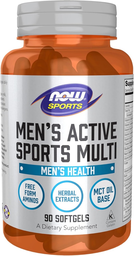 Now Foods Sports Nutrition, Herreextreme Sport Multi med Free- Form Aminosyrer, ZMA ®, Tribulus, MCT Oil, og Herbal Extracts, 90 Softgels