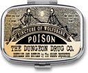 Metal 2 Segment Pill Organizer Travel Friendly Portable Compact Box Cute Case to Hold Vitaminer / Tylenol / Fish Oil / Supplements / Meds / Tablet til purse / Pocket (Poison Skull), 1.97x0.79x0.39 "