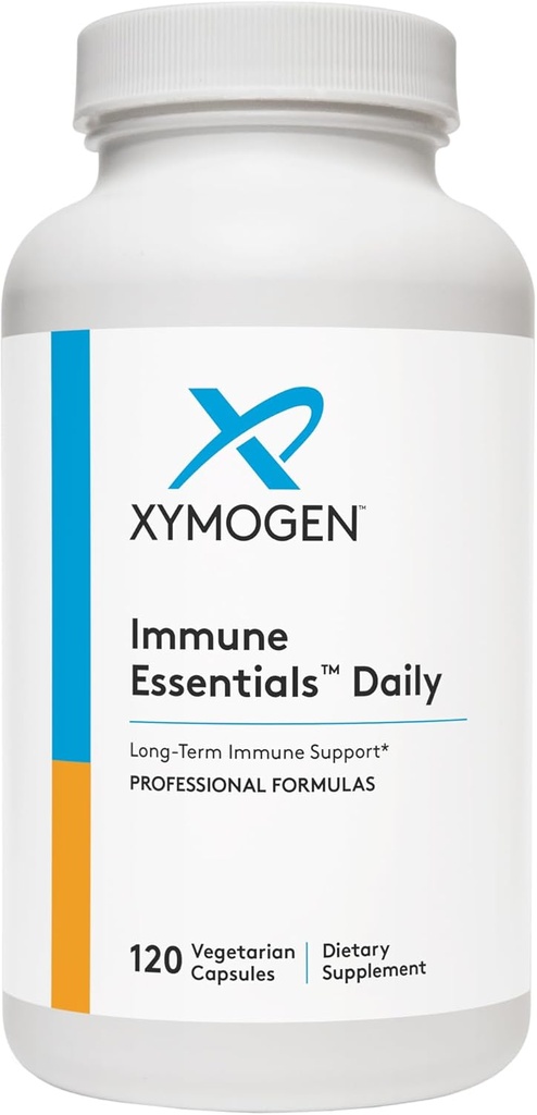 XYMOGEN Immune Essentials Daily - Long-Term Immune Support Supplement with Vitamin C Ascorbic Acid, Vitamin A & D3, N Acetyl L Cysteine, Zinc Chelate, Quercetin (120 Capsules)