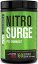 Jacked Factory NITROSURGE Pre Workout Supplement - Endeløs energi, Instant Strength Gains, Clear Focus, Intensive Pumper - NO Booster & Kraftfuld Preworkout Energy Powder - 60 Servere, Cherry Limeade