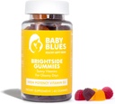 Baby Blues Brightside Vitamin D3 Gummies - High Potency Immun, Mood & Bone Support - Peach Mango Strawberry - Postnatal Vegan Supplement for Moms - Ikke-GMO, Gelatin- Free