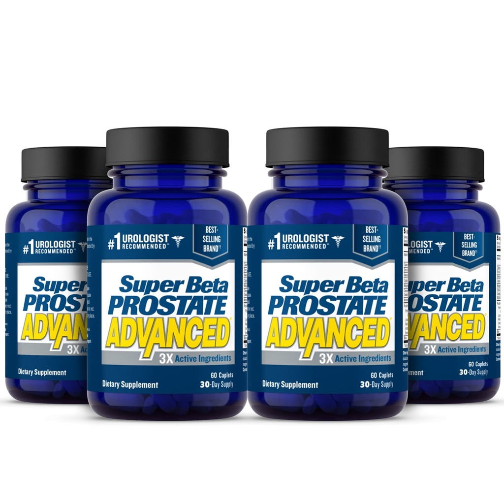 SUPER BETA PROSTATE Advanced - Fremme søvn, Support Brege Tømning. Prostata Support for Mænd Sundhed med Beta sitosterol, ikke Saw Palmetto. (240 kapsler, 4 - Pack)