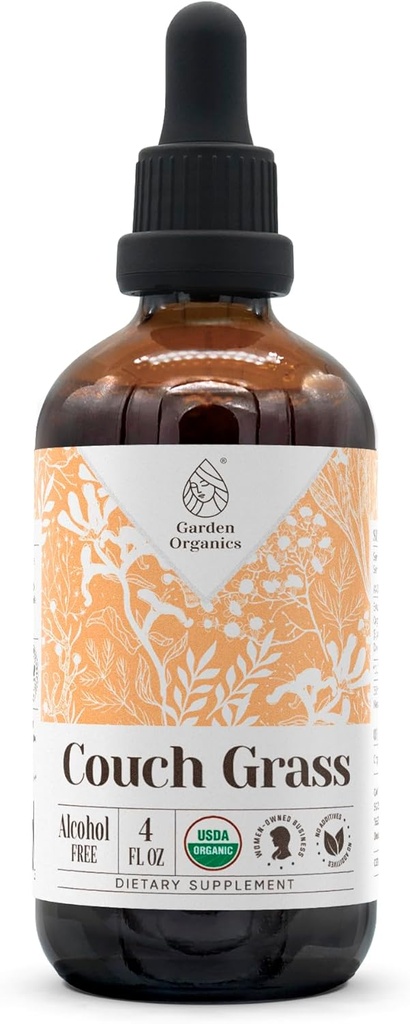 Couch Grass USDA Organic Alcohol-Free Extract | Dietary Supplement, High-Potency Tincture | Natural Certified Organic Couch Grass (Elymus repens) Dried Root (4 oz)