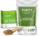 Certified Organic He Shou Wu - Stor 5oz Bag på 30: 1 Koncentreret -Fo-ti - Organic Foti Ekstra- Fo ti Han Shou Wu Organic- Plus Gratis Bamboo Spoon