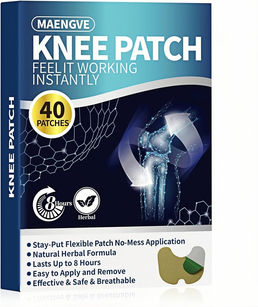 Knee Pain Relief Patch 40 Count- for Knee, Neck, Skulder, Tilbage og Bone- on- Bone Hot Patch, 8 Timer af Long- Længere fælles smertelindring