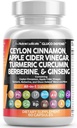 Rene nukleosteroider Ceylon kanel kapsler + berberine gurkemeje Æble Cider Vinagar Ginseng Bitter Melon Gymnema Mælk Thistle Fenugreek supplement piller pulver til mænd og kvinder