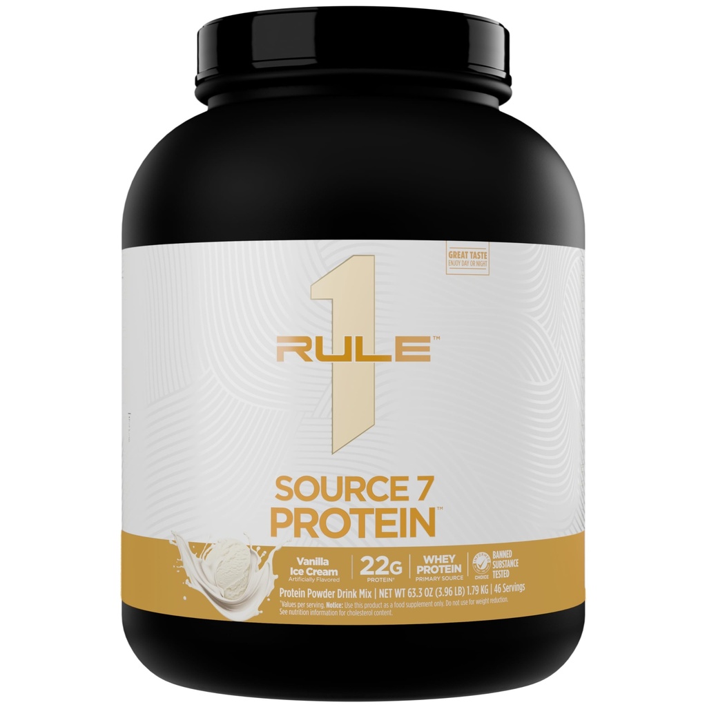 Regel 1 Source 7 Protein - Decadent Flavor, Velvety Glat Texture, 22g Anytime Protein, og 10g naturligt Occurring EAA Per Servering fra 7 Premium Kilder (4 pounds *, Vanilla Ice Cream)