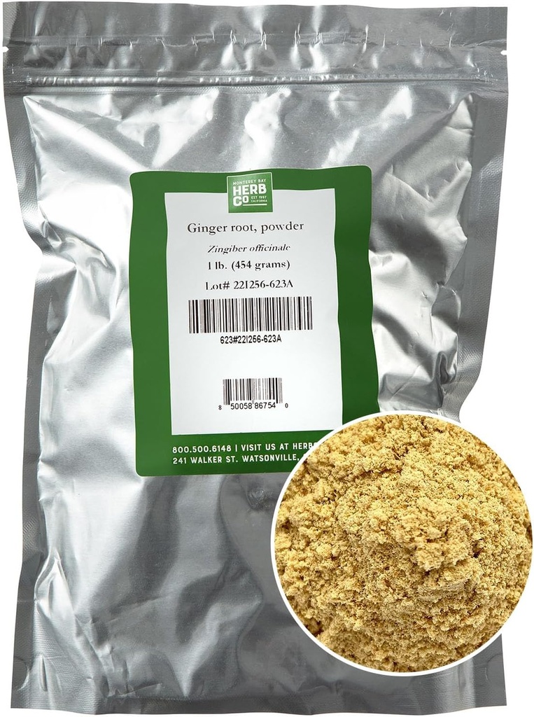 MONTEREY BAY HERB CO. Ingefær Root Powder Name 124; Pungent Spice Name 124; Tilføje til fødevarer