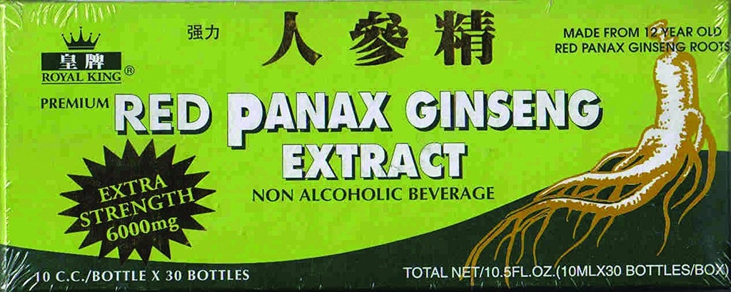 Royal King Red Panax Ginseng Extract 6000mg 10c. / flaske X 30 (pakning med 4)