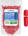 XPRS Nutra Størrelse 0 Tomme kapsler - 100 Grev Tomme Gelatine kapsler - Piller gør det selv Capsule Filling - Pure Bovin Fyldbar Pille Gel Caps til Do- It- Yourself Kosttilskud (rød)
