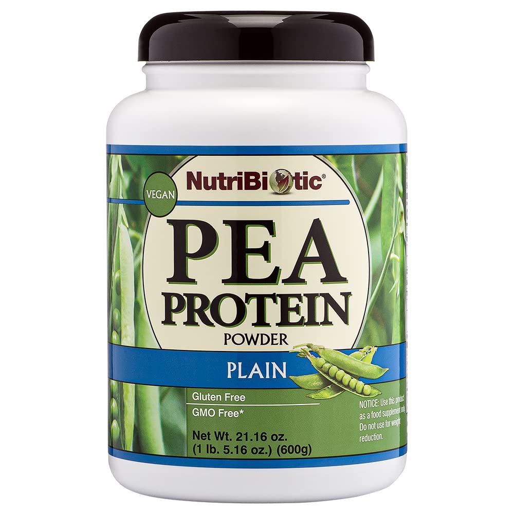 NutriBiotic Pea Protein Plain, 21 Oz Mezzogiorno 124; Low Carb Vegan Plant Protein Powder Mezzogiorno 124; 100% Grown & Forarbejdet i USA Mezzogiorno 124; Delicious Creamy & BCAA- Rich Mezzogiorno 124; Lavet uden kemikalier, GMO 'er & Gluten Mezzogiorno 124; Keto Friendly
