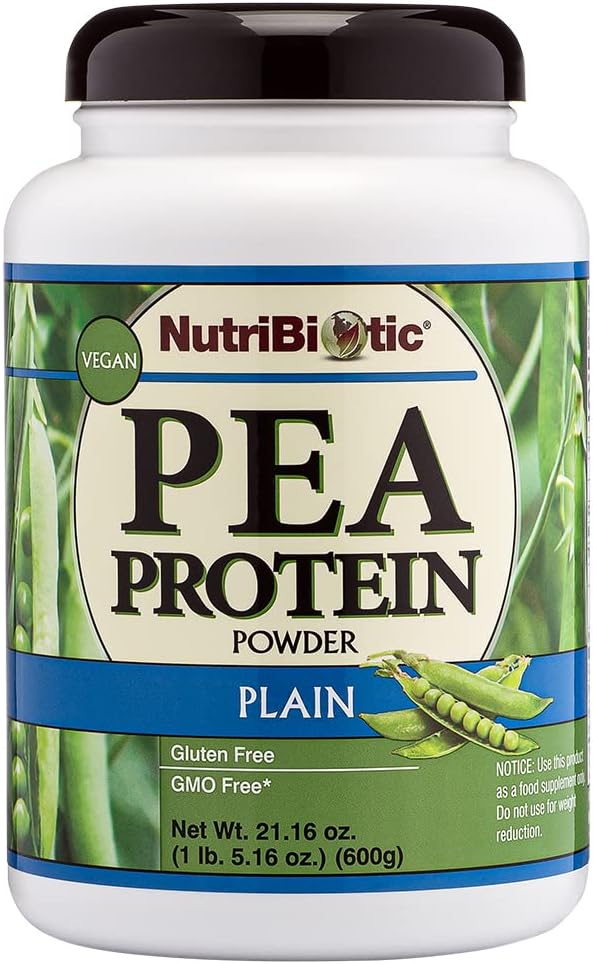 NutriBiotic Pea Protein Plain, 21 Oz Mezzogiorno 124; Low Carb Vegan Plant Protein Powder Mezzogiorno 124; 100% Grown & Forarbejdet i USA Mezzogiorno 124; Delicious Creamy & BCAA- Rich Mezzogiorno 124; Lavet uden kemikalier, GMO 'er & Gluten Mezzogiorno 124; Keto Friendly
