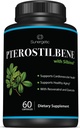 Premium Pterostilben Supplement - Pterostilben med Resveratrol & Quercetin - Understøtter sund aldring - Naturlig kilde Pterostilben 100 mg per servering - 60 kapsler