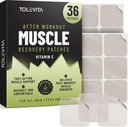 Post Workout Muscle Recovery Patches med C-vitamin - 36 Patches for Aktiv Lifestyle Support, Hjælper Soothe og genopfriske efter øvelse, praktisk og easy- to- brug for mænd og kvinder