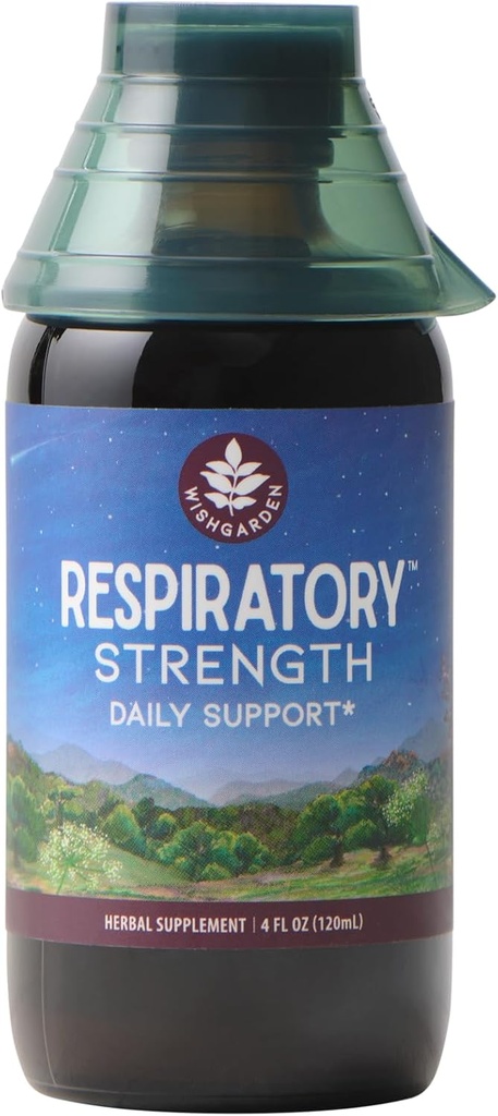 WishGarden Urter Respiratoriske Styrke Daglig støtte - Plant- baserede urtebærende Lung Support med Organic Mullein & Elecampane, Understøtter Longth Lung Resilience og bedre Lung Effektivitet, 4oz