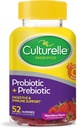 Culturelle daglige probiotiske gummier for kvinder & mænd, Berry Flavor, 52 Greve, Naturligt-souced daglige probiotika + Prebiotic for fordøjelsessygdomme, non-GMO & Vegan