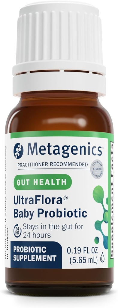 Metagenics UltraFlora Baby Probiotic - Baby Probiotic Drop - for babyer og unge børn - Kids Probiotika - med Bifidobacterium Animalis SSP. Lactis & Lactobacillus Rhamnosus GG - 0, 19 fl oz