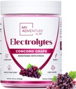 Zero Sugar - Concord Grape Electrolytes Powder - Forfriskning Hydration Mix - Koffein Free Energy med alle naturlige ingredienser - Vegan, Keto & Paleo - Sukker Free Electrolytes Drink Mix - 120 Servering