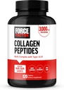 FORCE FACTOR Collagen Peptider, Collagen for kvinder og mænd Lavet med hydrolyseret Bovin Collagen type 1 & 3 for sundt hår, hud, negle, & Joints, Premium kvalitet, non-GMO, 120 Collagen piller
