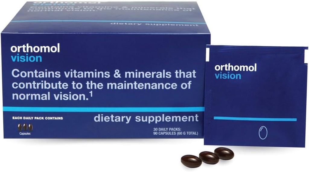 Orthomol Vision, 30- Day Supply, Omfattende Eye Health supplement med mikronæringsstoffer til støtte Vision & Eye Wellness
