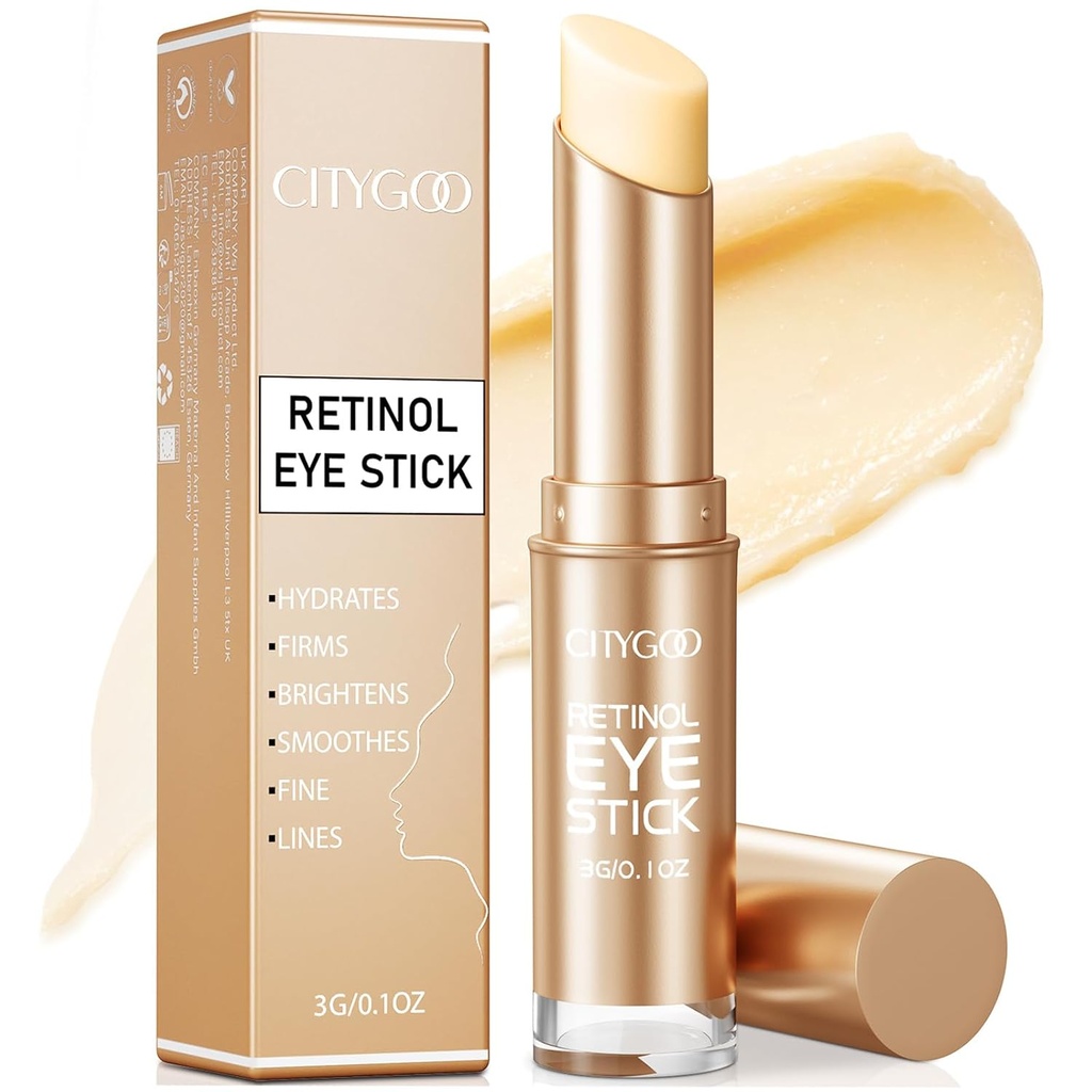 CITYGOO Retinol Eye Stick med kollagen, Hyaluronsyre til mørk cirkel, Under Eye Cream Anti Aging, For Puffiness og tasker reducerer fine linjer (Retinol Eye Stick, 1pcs)