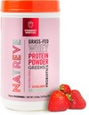 Natreve Whey Protein Powder - 28g Grass- Fed Whey Protein med Aminosyrer, Probiotika & Collagen - Gluten Free Strawberry Shortcake, 18 Servere