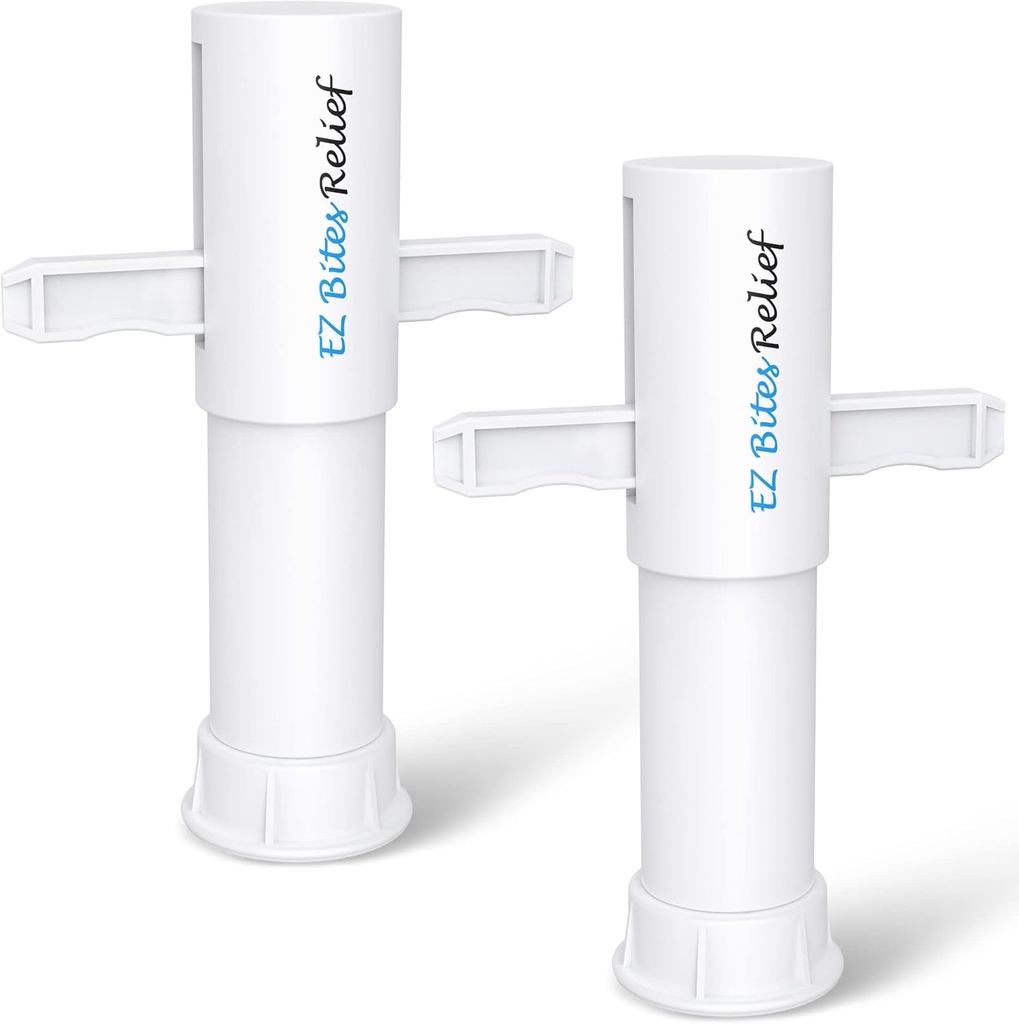 Memine EZ Bites Relief Suge Tool - 2 Pack Bee Sting og Bite Itch Relief Sucker, Venom Extractor for Saliva / Venom Removal, Midlertidig Relief fra Itch og Hævelse, Kid- Friendly White