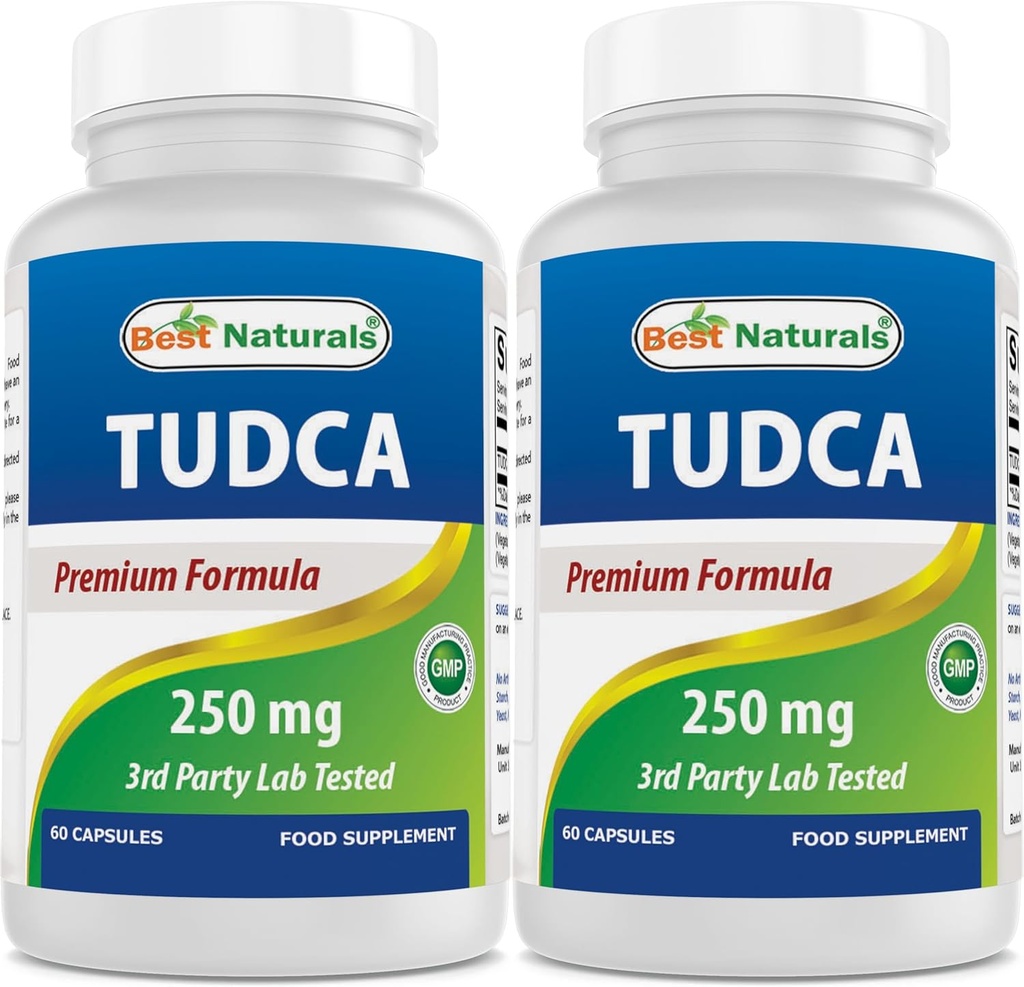 Bedste Naturals TUDCA 250 mg (Tauroursodeoxycholsyre) - 60 Veg Kapsler - 2 Måneder Supply (60 Greve (pakke med 1)) (60 Greve (pakke med 2))