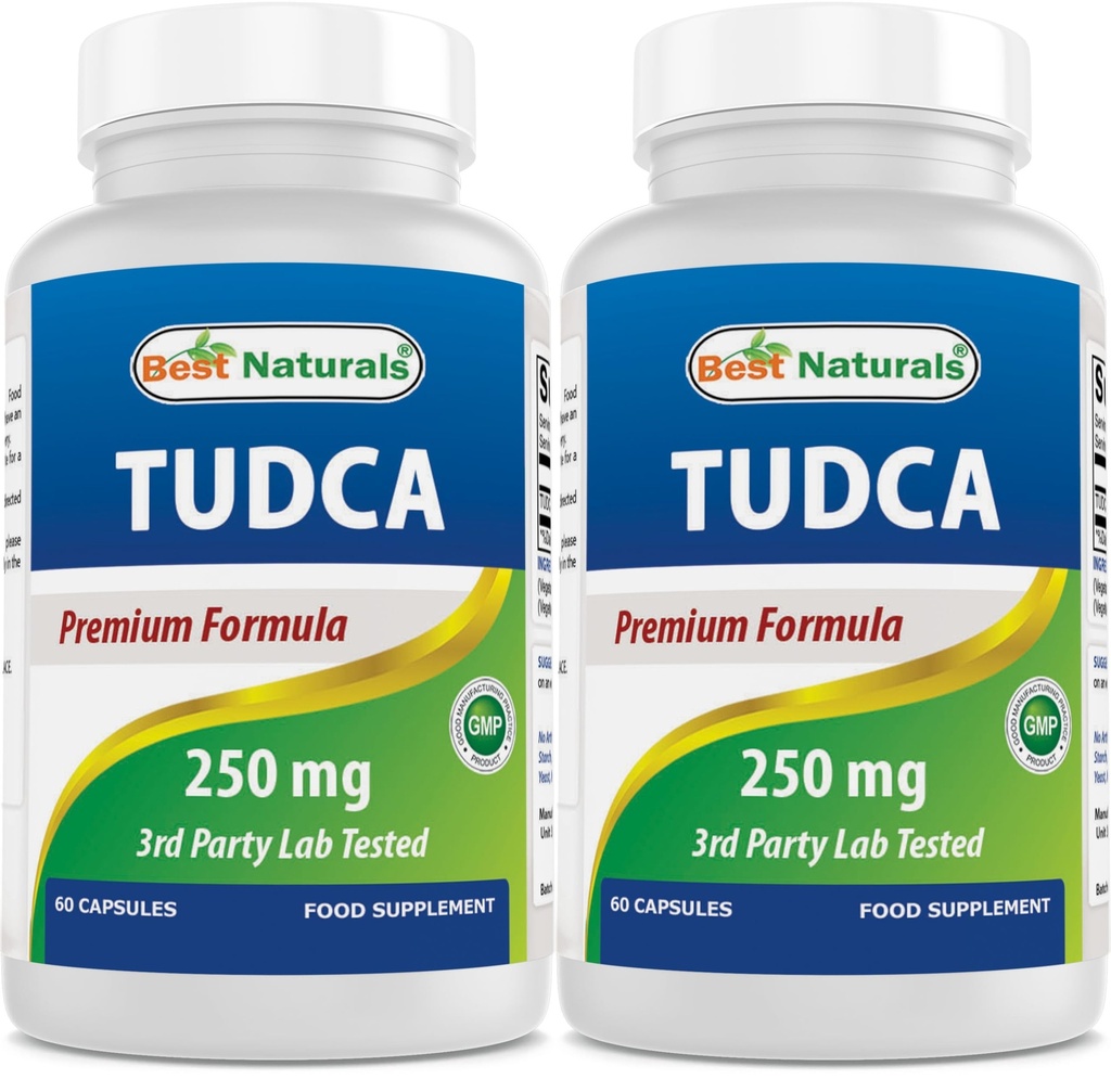 Bedste Naturals TUDCA 250 mg (Tauroursodeoxycholsyre) - 60 Veg Kapsler - 2 Måneder Supply (60 Greve (pakke med 1)) (60 Greve (pakke med 2))