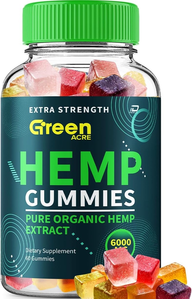 Green Acre Hamp Gummies - med Seed Extract Green Acre Hamp Gummies Tinnitus Herbal supplement, Sundhed og Wellness Support, All Natural Gummies (1 pakke - 60 Gummies)