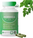 Pure Moringa Powder Capsules - 800mg, Antioxidant Superfood for Energy, Skin Health & Gut Support - Rig i essentielle vitaminer og aminosyrer - Natural, Non- GMO, 60 Kapsler (1)