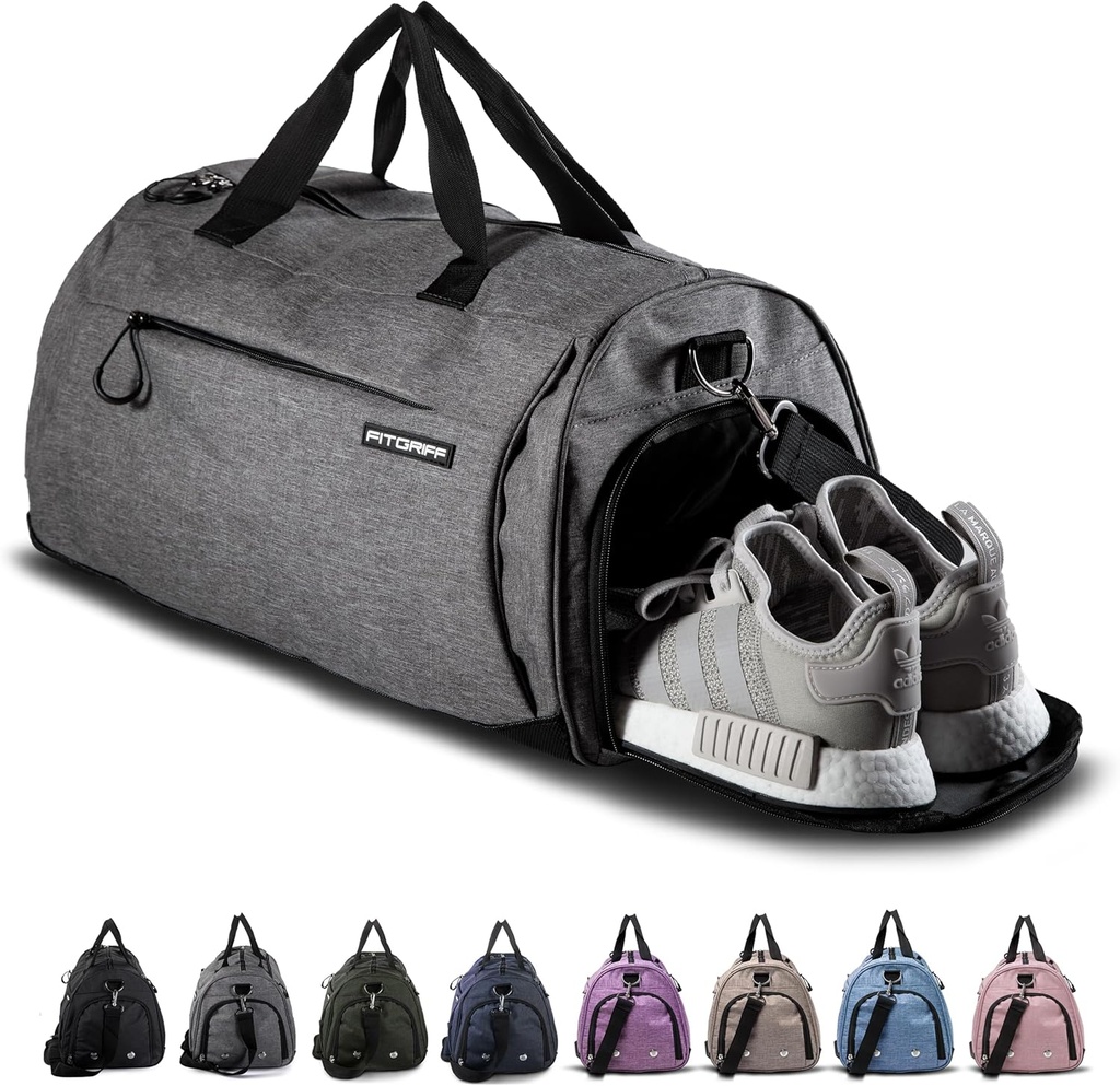 Fitgriff ® Gym taske til mænd og kvinder med Shoe & Wet Segment - Duffle taske til rejser, Sport, Fitness & træning