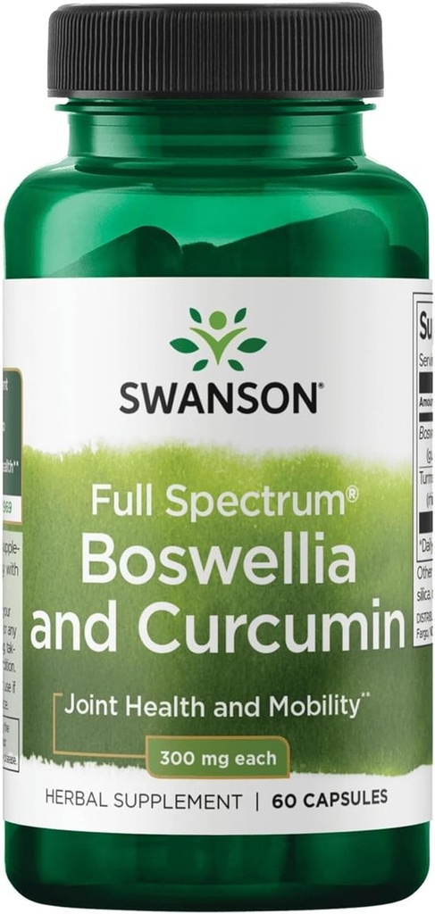 Swanson Full Spectrum Boswellia og Curcumin 60 Kapsler (Packing May Vary)