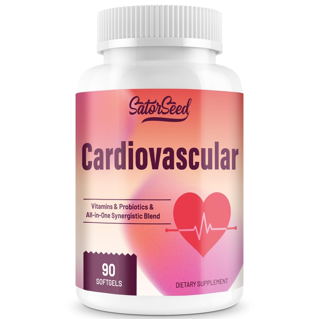 Kardiovaskulær supplement 3000mg - Vitaminer, probiotika, Omega-3 og CoQ10 All- in- One Synergistisk Blend for voksne - 90 Softgels