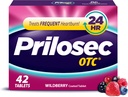 Prilosec OTC, Omeprazol Delayed Release 20mg, Acid Reducer, Treats Frequent Heartburn for 24 Hour Relief, All Day, All Night *, Heartburn Medicine, 20mg, Wildberry Flavor, 42 tabletter