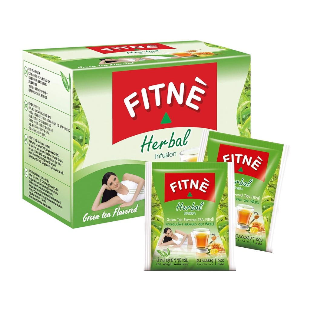 FITNE Green Tea Herbal Honey Lemon Med Garcinia Senna Infusion Gentle Detox Rense High Antioxidant Ingen kalorier Stevia Sweetener, 15 Tea Tasker