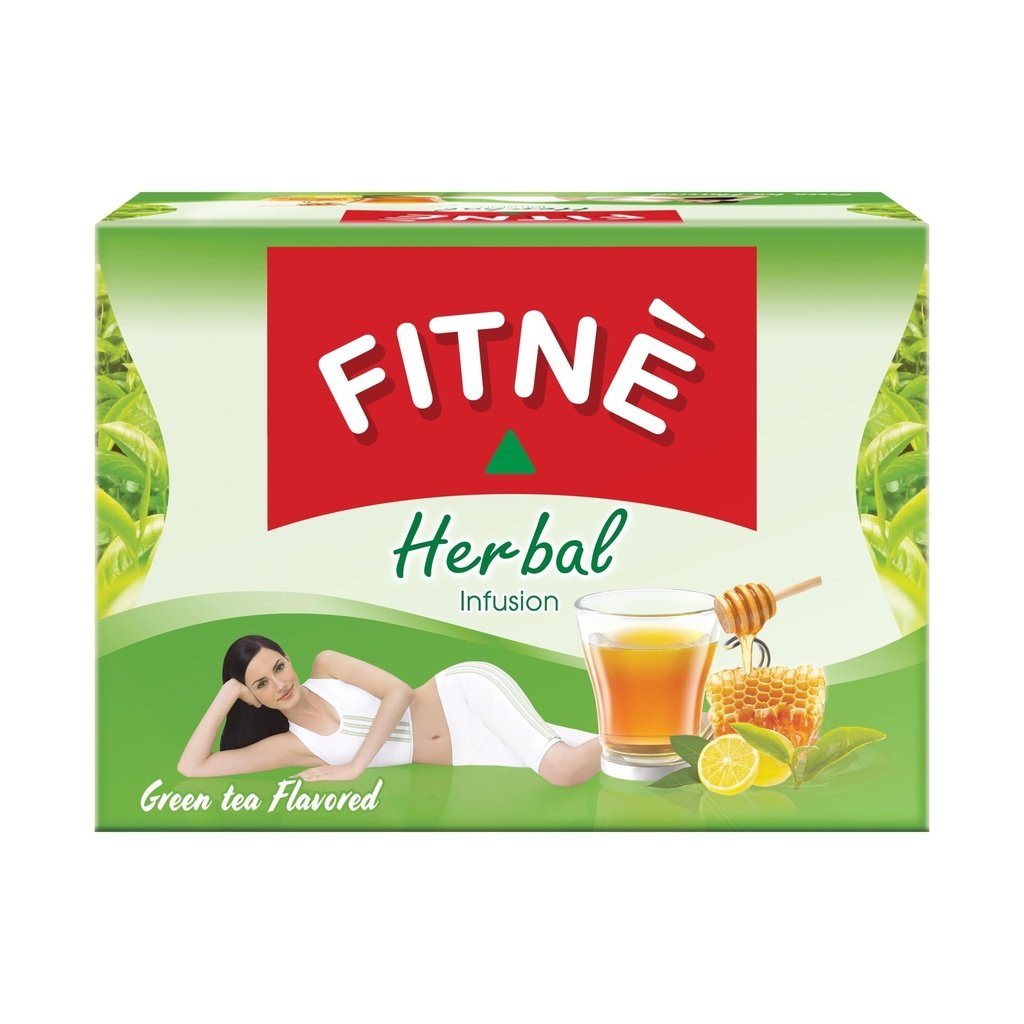FITNE Green Tea Herbal Honey Lemon Med Garcinia Senna Infusion Gentle Detox Rense High Antioxidant Ingen kalorier Stevia Sweetener, 15 Tea Tasker